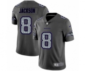 Men's Baltimore Ravens #8 Lamar Jackson Limited Gray Static Fashion Limited Football Jersey