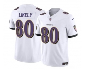 Men's Baltimore Ravens #80 Isaiah Likely White 2023 F.U.S.E. Vapor Limited Football Stitched Jersey