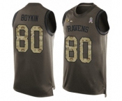 Men's Baltimore Ravens #80 Miles Boykin Limited Green Salute to Service Tank Top Football Jersey