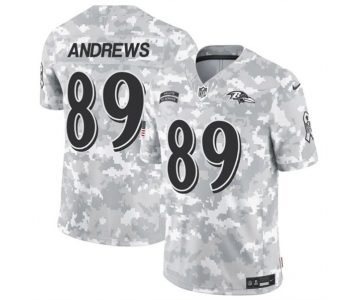 Men's Baltimore Ravens #89 Mark Andrews 2024 F.U.S.E. Arctic Camo Salute to Service Limited Football Stitched Jersey
