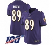Men's Baltimore Ravens #89 Mark Andrews Purple Team Color Vapor Untouchable Limited Player 100th Season Football Jersey