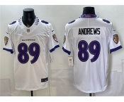 Men's Baltimore Ravens #89 Mark Andrews White 2026 F.U.S.E. Vapor Limited Football Stitched Jersey Men's Baltimore Ravens #89 Mark Andrews White 2026 F.U.S.E. Vapor Limited Football Stitched Jersey