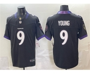 Men's Baltimore Ravens #9 Zion Young Black 2026 F.U.S.E. Vapor Stitched Limited Football Jersey Men's Baltimore Ravens #9 Zion Young Black 2026 F.U.S.E. Vapor Stitched Limited Football Jersey