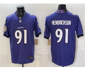 Men's Baltimore Ravens #91 Trey Hendrickson Purple 2026 F.U.S.E. Vapor Limited Football Stitched Jersey Men's Baltimore Ravens #91 Trey Hendrickson Purple 2026 F.U.S.E. Vapor Limited Football Stitched Jersey