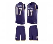Men's Nike Baltimore Ravens #17 Mike Wallace Limited Purple Tank Top Suit NFL Jersey