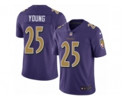 Men's Nike Baltimore Ravens #25 Tavon Young Limited Purple Rush NFL Jersey