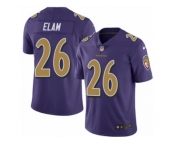 Men's Nike Baltimore Ravens #26 Matt Elam Limited Purple Rush NFL Jersey