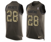 Men's Nike Baltimore Ravens #28 Anthony Averett Limited Green Salute to Service Tank Top NFL Jersey
