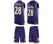 Men's Nike Baltimore Ravens #28 Anthony Averett Limited Purple Tank Top Suit NFL Jersey