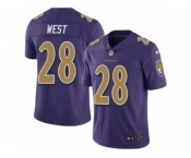 Men's Nike Baltimore Ravens #28 Terrance West Limited Purple Rush NFL Jersey