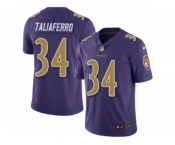 Men's Nike Baltimore Ravens #34 Lorenzo Taliaferro Limited Purple Rush NFL Jersey