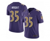 Men's Nike Baltimore Ravens #35 Shareece Wright Limited Purple Rush NFL Jersey
