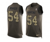 Men's Nike Baltimore Ravens #54 Tyus Bowser Limited Green Salute to Service Tank Top NFL Jersey