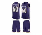 Men's Nike Baltimore Ravens #60 Nico Siragusa Limited Purple Tank Top Suit NFL Jersey
