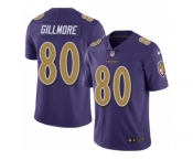 Men's Nike Baltimore Ravens #80 Crockett Gillmore Limited Purple Rush NFL Jersey
