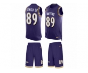 Men's Nike Baltimore Ravens #89 Steve Smith Sr Limited Purple Tank Top Suit NFL Jersey