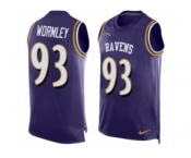 Men's Nike Baltimore Ravens #93 Chris Wormley Elite Purple Player Name & Number Tank Top NFL Jersey