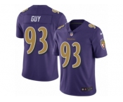 Men's Nike Baltimore Ravens #93 Lawrence Guy Limited Purple Rush NFL Jersey