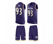 Men's Nike Baltimore Ravens #93 Lawrence Guy Limited Purple Tank Top Suit NFL Jersey
