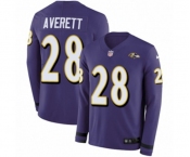 Nike Baltimore Ravens #28 Anthony Averett Limited Purple Therma Long Sleeve NFL Jersey