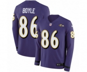 Nike Baltimore Ravens #86 Nick Boyle Limited Purple Therma Long Sleeve NFL Jersey