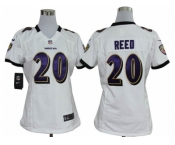 Nike women nfl jerseys baltimore ravens #20 reed white[nike]