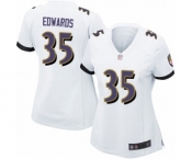 Women's Baltimore Ravens #35 Gus Edwards Game White Football Jersey