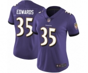 Women's Baltimore Ravens #35 Gus Edwards Purple Team Color Vapor Untouchable Limited Player Football Jersey