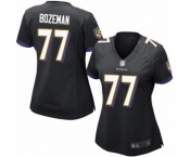 Women's Baltimore Ravens #77 Bradley Bozeman Game Black Alternate Football Jersey