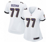 Women's Baltimore Ravens #77 Bradley Bozeman Game White Football Jersey