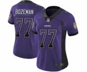 Women's Baltimore Ravens #77 Bradley Bozeman Limited Purple Rush Drift Fashion Football Jersey