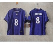 Women's Baltimore Ravens #8 Lamar Jackson Purple F.U.S.E. Vapor Football Jersey Women's Baltimore Ravens #8 Lamar Jackson Purple F.U.S.E. Vapor Football Jersey