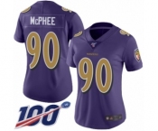 Women's Baltimore Ravens #90 Pernell McPhee Limited Purple Rush Vapor Untouchable 100th Season Football Jersey