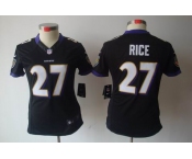 nike women nfl jerseys baltimore ravens #27 ray rice black[nike limited]