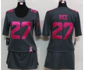 nike women nfl jerseys baltimore ravens #27 ray rice dk.grey[breast cancer awareness]