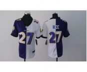 nike women nfl jerseys baltimore ravens #27 ray rice purple-white[nike split]