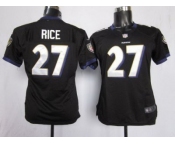 nike women nfl jerseys baltimore ravens #27 rice black[nike]