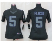 nike women nfl jerseys baltimore ravens #5 flacco black[nike impact limited]