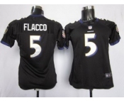 nike women nfl jerseys baltimore ravens #5 flacco black[nike]