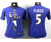 nike women nfl jerseys baltimore ravens #5 flacco purple[portrait fashion]