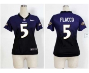 nike women nfl jerseys baltimore ravens #5 joe flacco purple-grey[nike drift fashion][second version]