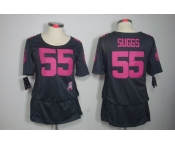 nike women nfl jerseys baltimore ravens #55 suggs dk.grey[breast cancer awareness]