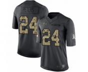 Youth Baltimore Ravens #24 Marcus Peters Limited Black 2016 Salute to Service Football Jersey