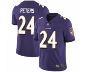 Youth Baltimore Ravens #24 Marcus Peters Purple Team Color Vapor Untouchable Limited Player Football Jersey