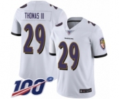 Youth Baltimore Ravens #29 Earl Thomas III White Vapor Untouchable Limited Player 100th Season Football Jersey