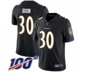 Youth Baltimore Ravens #30 Kenneth Dixon Black Alternate Vapor Untouchable Limited Player 100th Season Football Jersey