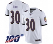 Youth Baltimore Ravens #30 Kenneth Dixon White Vapor Untouchable Limited Player 100th Season Football Jersey