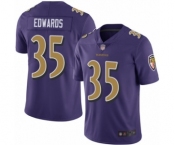 Youth Baltimore Ravens #35 Gus Edwards Limited Purple Rush Vapor Untouchable Football Jersey