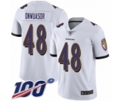 Youth Baltimore Ravens #48 Patrick Onwuasor White Vapor Untouchable Limited Player 100th Season Football Jersey