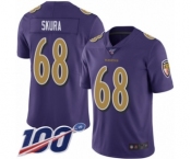Youth Baltimore Ravens #68 Matt Skura Limited Purple Rush Vapor Untouchable 100th Season Football Jersey